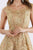 Feriani Couture - 18650 Cap Sleeve Embroidered High Low Gown In Gold