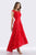 Feriani Couture - 18650 Cap Sleeve Embroidered High Low Gown In Red