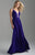 Madison James - 18-650 Illusion Plunge Neckline Chiffon Evening Dress In Purple