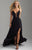 Madison James - 18-650 Illusion Plunge Neckline Chiffon Evening Dress In Purple