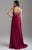 Madison James - 18-650 Illusion Plunge Neckline Chiffon Evening Dress In Red