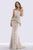 Feriani Couture - 18655 Embellished Illusion Bateau Peplum Sheath Dress In Neutral and Gray