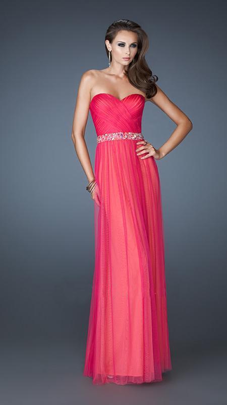 La Femme - Prom Dress 18656, Fuchsia/Coral