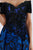 Feriani Couture - 18656 Floral Embroidered Off Shoulder Evening Dress In Blue