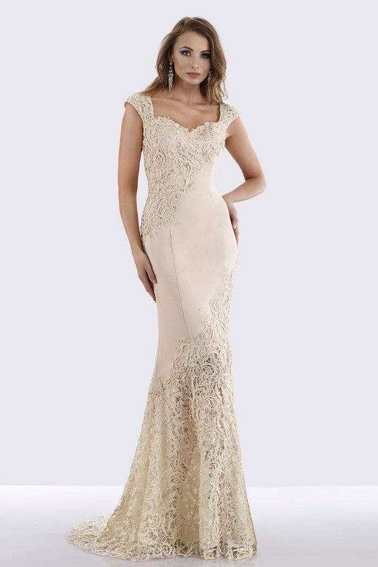 Feriani Couture - 18660 Embellished Sweetheart Sheath Dress In Neutral