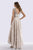 Feriani Couture - 18662 Fitted Cap Sleeves High Low Evening Dress In Gray