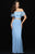 Madison James - 18-667 Pretty Two Piece Off Shoulder Sheath Dress In Blue
