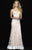 Madison James - 18-674 Strapless Floral Applique Evening Gown In White