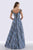 Feriani Couture - 18676 Embellished Floral Evening Dress In Blue
