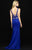 Madison James - 18-679 Strappy Back Fitted Jersey Gown In Blue