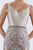 Feriani Couture - 18690 Knee Length Sleek Embroidered Lattice Dress In Silver and Gray