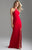 Madison James - 18-690 Beaded Cutout Back Detail Jersey Dress In Red