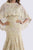 Feriani Couture - 18695 Lace Straight Neck Trumpet Dress with Cape In Gold