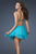 La Femme - 18697 Embellished Strapless Empire Cocktail Dress In Blue