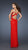 La Femme - Interwoven Pleated Sweetheart Chiffon Sheath Gown 18698 In Red