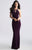 Madison James - Beaded Cutout Sheath Jersey Dress 18-698 in Purple