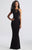 Madison James - 18-698 Beaded Cutout Sheath Jersey Dress In Black
