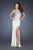 La Femme - 18700 One Shoulder Iridescent Evening Gown in White