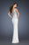 La Femme - 18700 One Shoulder Iridescent Evening Gown in White