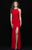 Madison James - 18-705 Sleeveless Jeweled Lace Back High Slit Gown In Red