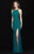 Madison James - 18-705 Sleeveless Jeweled Lace Back High Slit Gown In Green