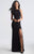 Madison James - 18-705 Sleeveless Jeweled Lace Back High Slit Gown In Black