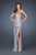 La Femme - 18709 Crystal Sequined Strapless Evening Gown In Gold and Silver