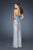 La Femme - 18709 Crystal Sequined Strapless Evening Gown In Blue and Silver