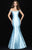 Madison James - 18-709 Jewel Festooned Off Shoulder Mikado Gown In Blue