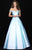 Madison James Beaded Off-Shoulder Mikado Ballgown 18-710 In Blue
