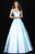 Madison James - 18-710 Beaded Off-Shoulder Mikado Ballgown In Blue