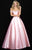 Madison James - 18-710 Beaded Off-Shoulder Mikado Ballgown In Pink
