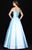 Madison James - 18-710 Beaded Off-Shoulder Mikado Ballgown In Blue