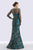 Feriani Couture Sequined Floral Long Sleeve Gown - 1 pc Navy In Size 14 Available In Green