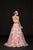 Colors Dress - 1871 Two Piece Lace and Floral Printed Organza Gown in Pink