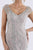 Feriani Couture 18721 Cap Sleeve V-Neck Embellished Mermaid Gown in Silver