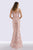 Feriani Couture - 18722 Deep V-neck Embellished Gown In Pink