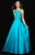 Madison James - 18-729 Sleeveless Illusion Lace Festooned Ballgown In Blue and Green
