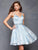 Clarisse - 3620 Sweetheart Organza A-line Dress With Strappy Back In Blue