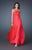 La Femme - 18738 Embellished One Shoulder Strap Ruched Gown In Red