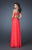 La Femme - 18738 Embellished One Shoulder Strap Ruched Gown In Red
