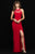 Madison James - 18-739 Cutout Detail Halter Style Jersey Sheath Dress In Red