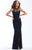 Madison James - 18-739 Cutout Detail Halter Style Jersey Sheath Dress In Blue