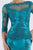 Feriani Couture - 18740 Quarter Sleeve Appliqued Peplum Long Gown In Blue and Green