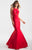 Madison James - 18-740 Lace Up Back Illusion Panel Mermaid Gown In Red