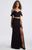Madison James Two Piece Off-Shoulder Evening Gown In Black