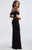 Madison James Two Piece Off-Shoulder Evening Gown In Black