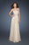 La Femme Sequined Ruched Asymmetrical Evening Dress 18747 - 1 pc Nude In Size 10 Available In Neutral