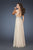 La Femme - 18747 Sequined Asymmetric A-line Dress In Neutral
