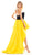 Ashley Lauren - 1874 Bow Accent Strapless High-Lo Bubble Skirt Gown In Black and Yellow